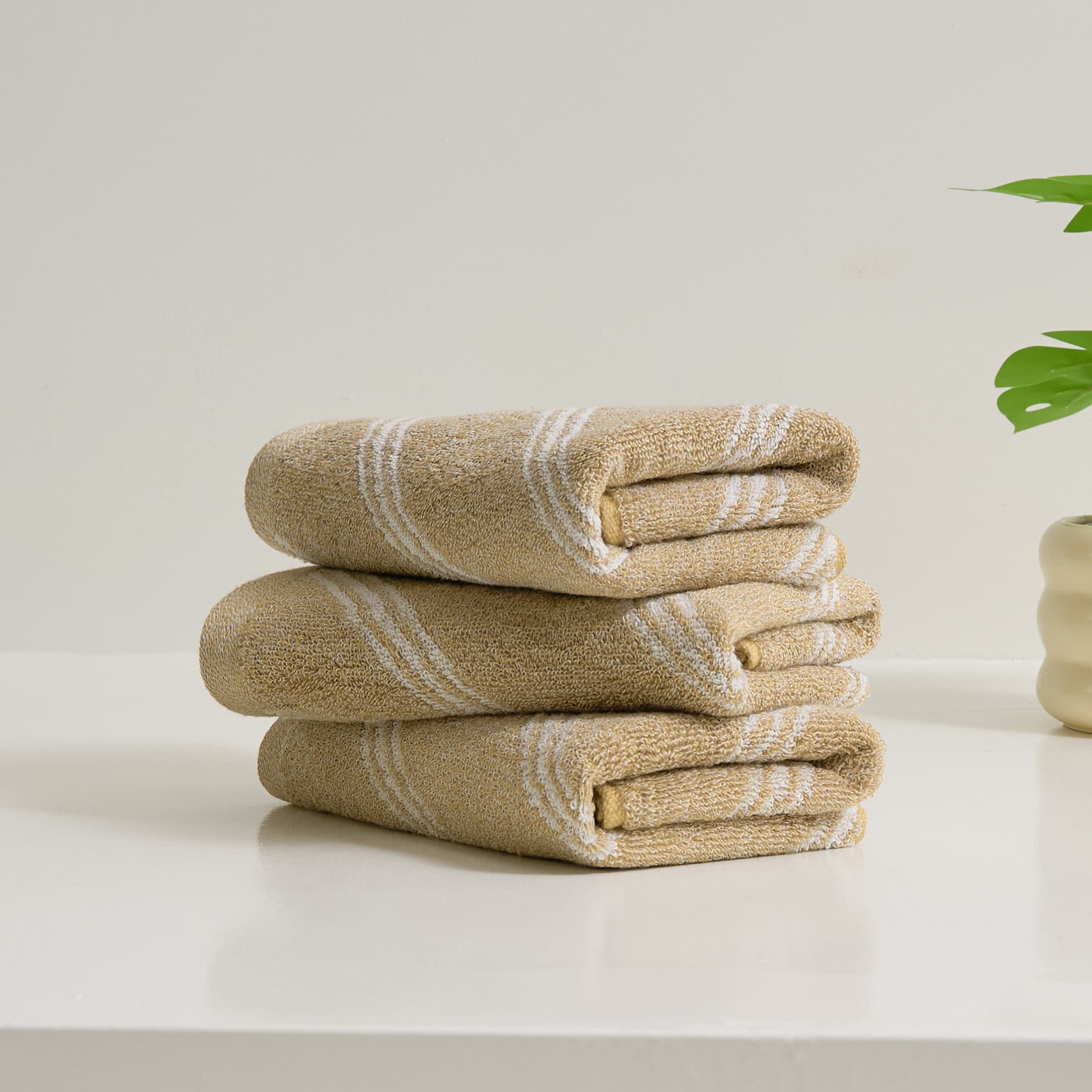 Lihaoju 100%Cotton Stripe Towel Sets