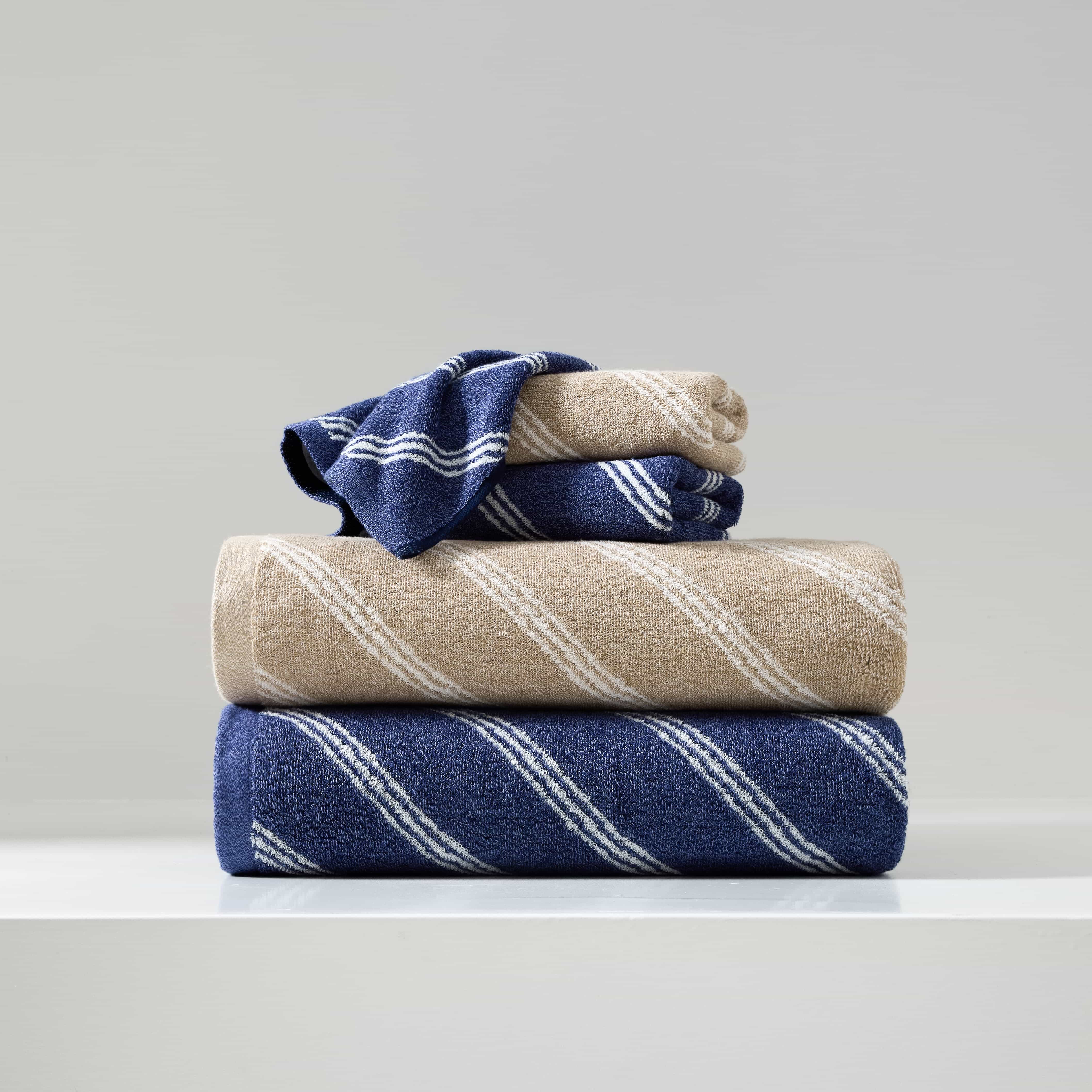 Lihaoju 100%Cotton Stripe Towel Sets