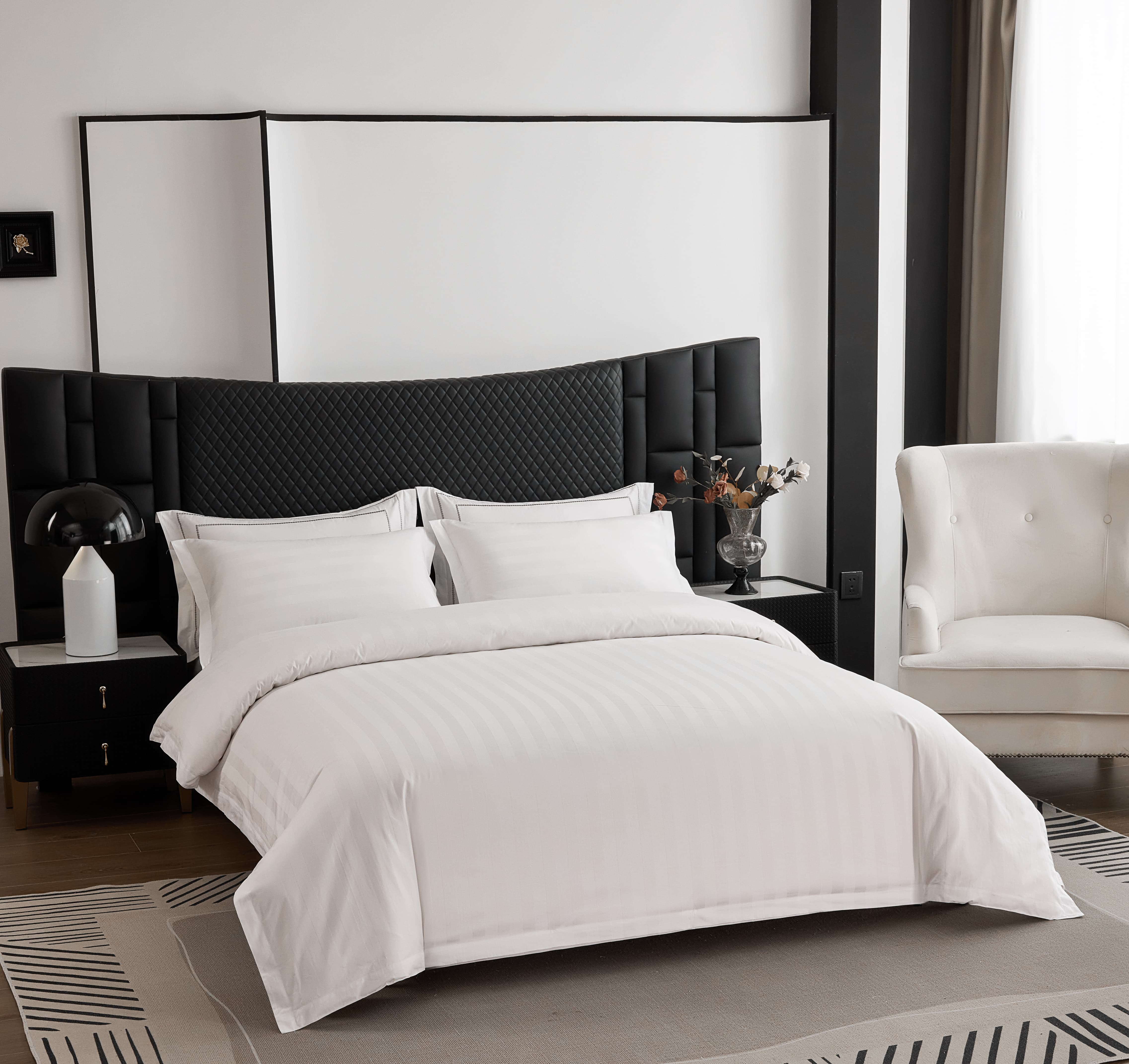 Wholesale Hotel Satin White Satin Cotton Full Size Bedding Sets