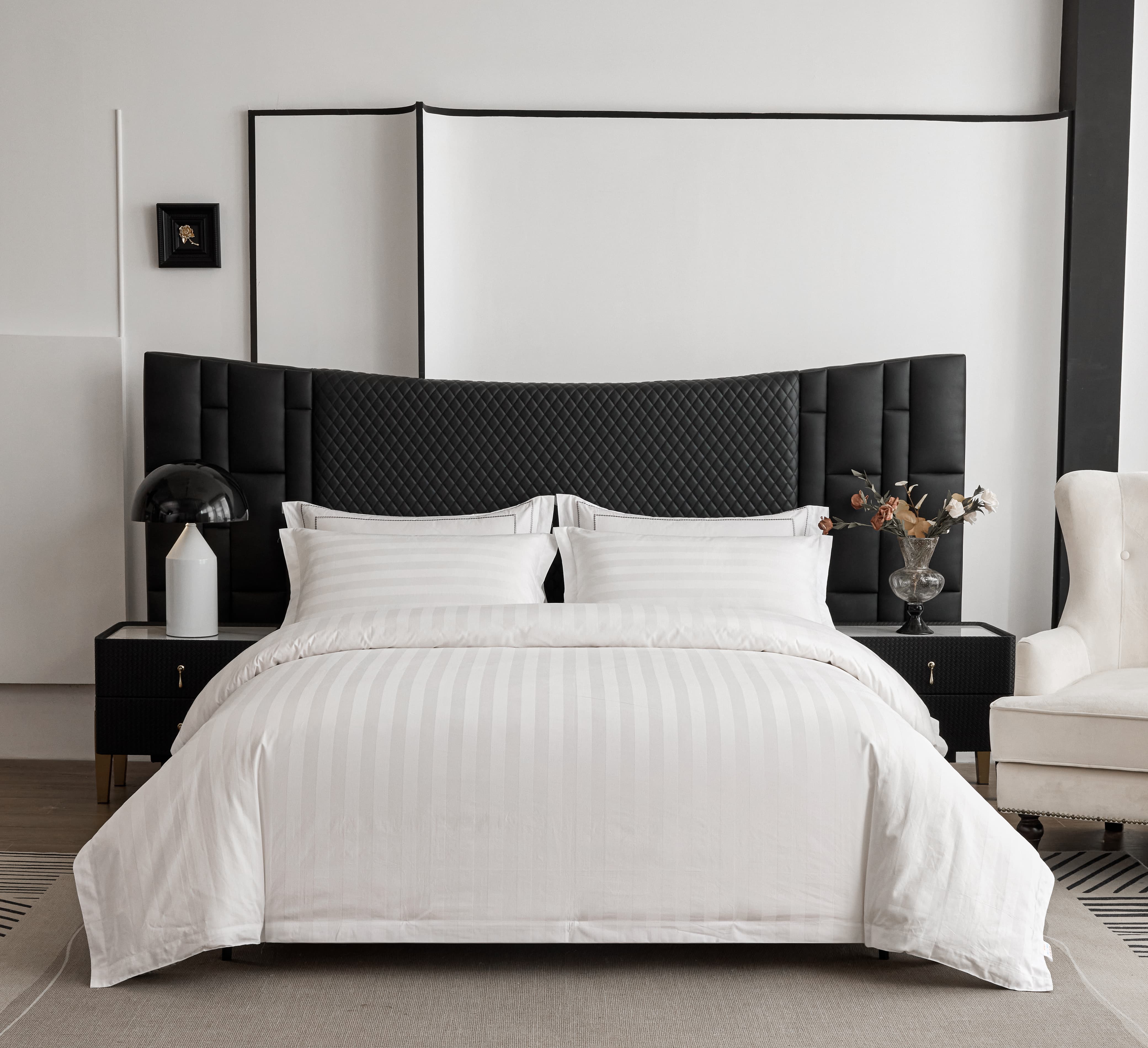 Wholesale Hotel Satin White Satin Cotton Full Size Bedding Sets