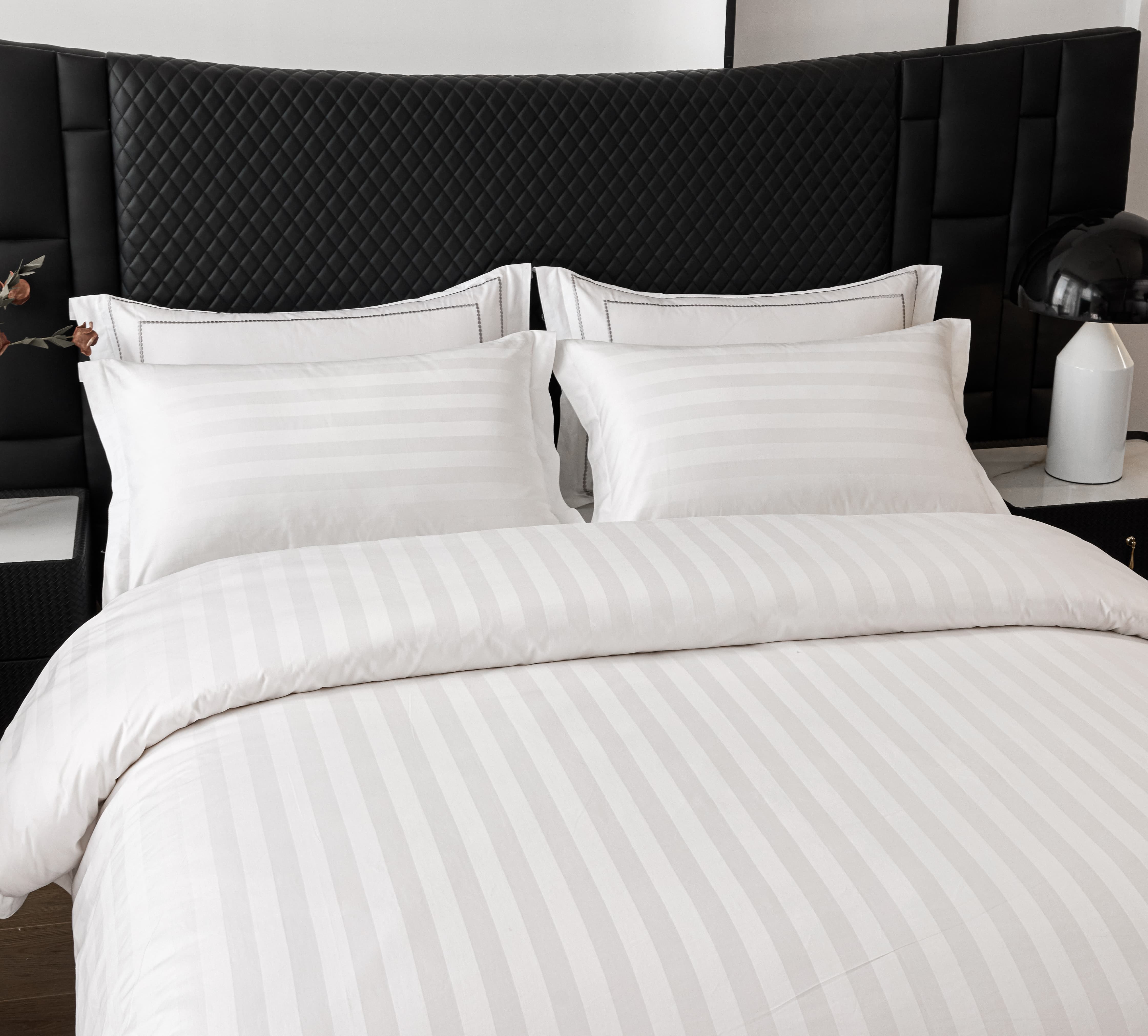 Wholesale Hotel Satin White Satin Cotton Full Size Bedding Sets