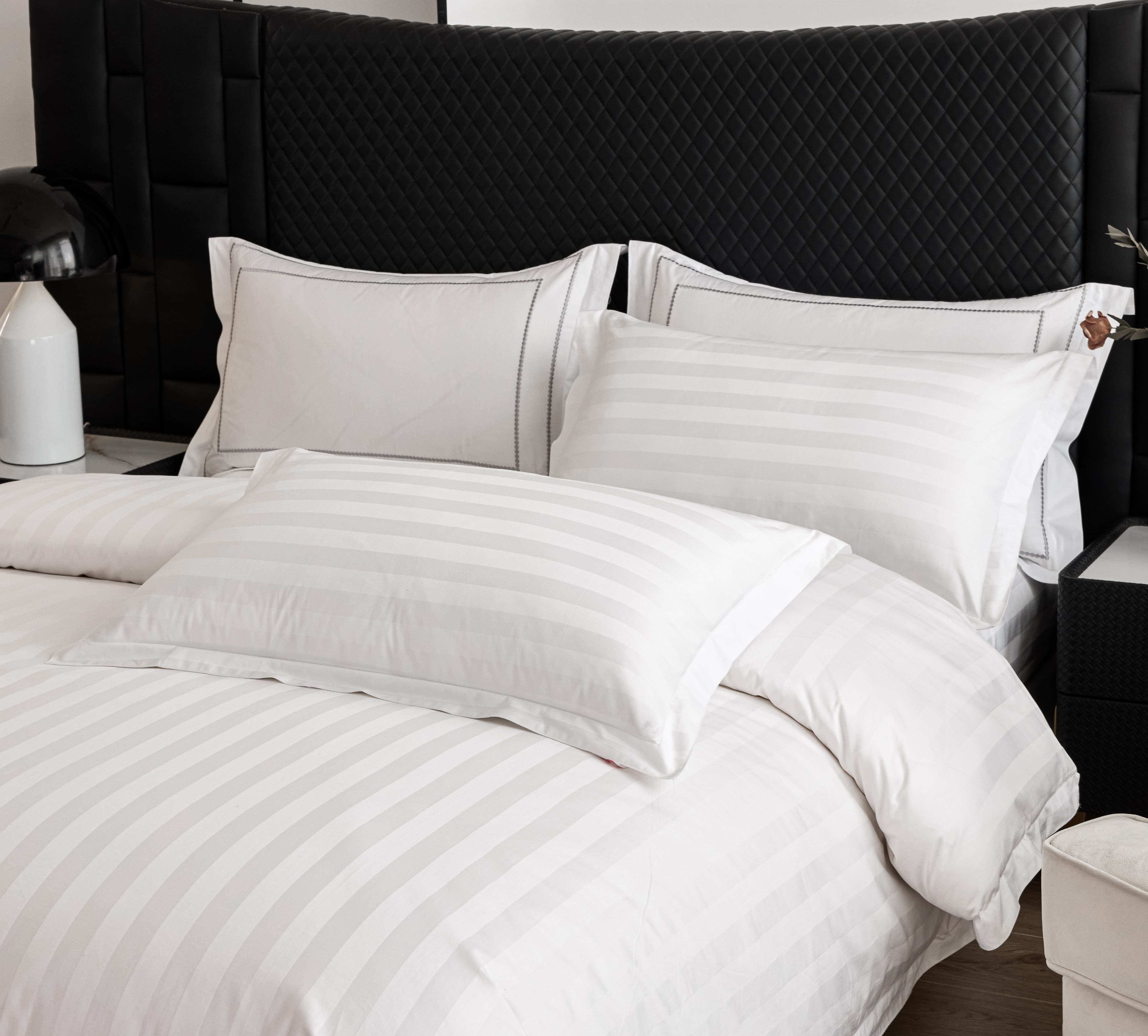 Wholesale Hotel Satin White Satin Cotton Full Size Bedding Sets