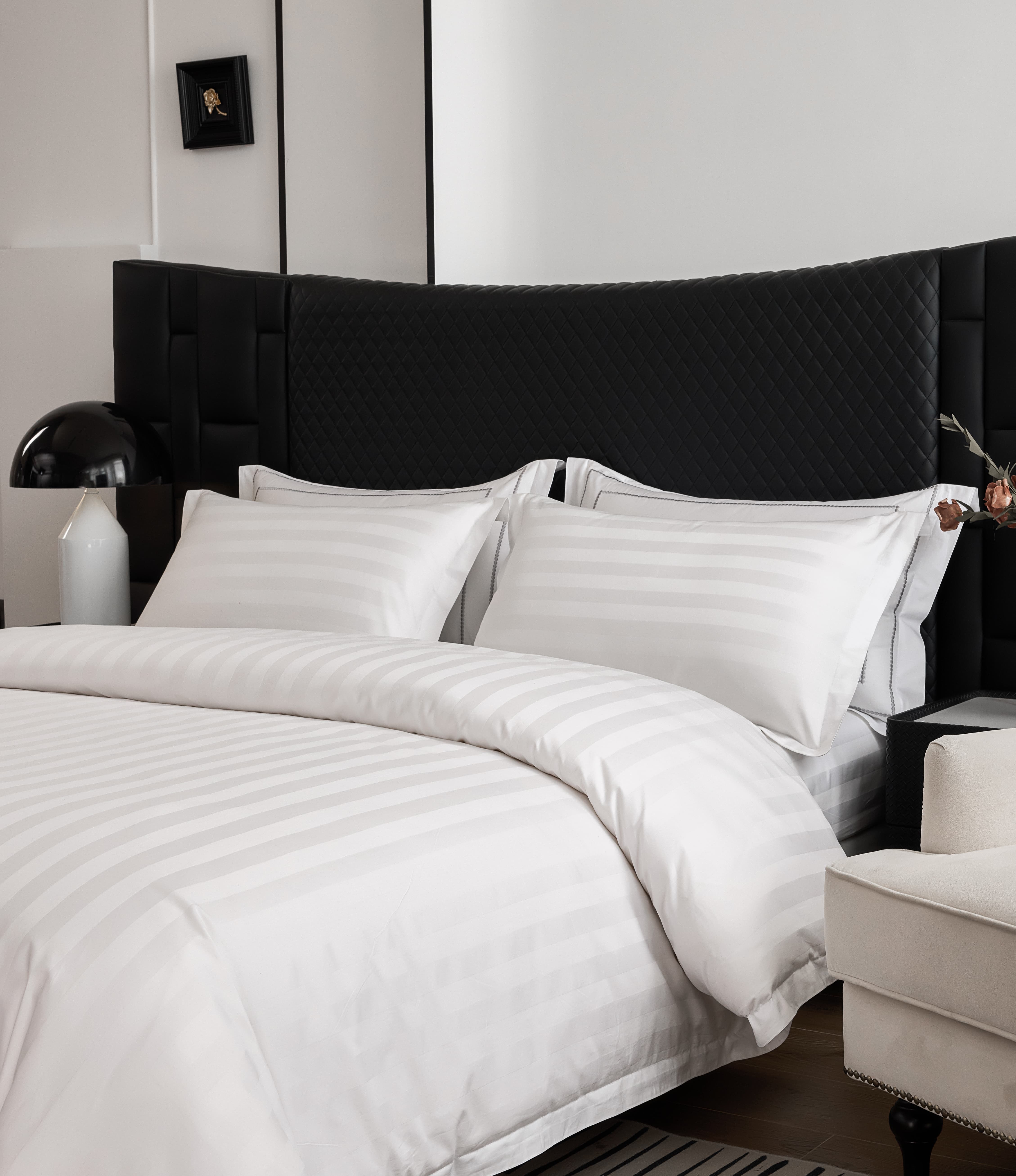 Wholesale Hotel Satin White Satin Cotton Full Size Bedding Sets