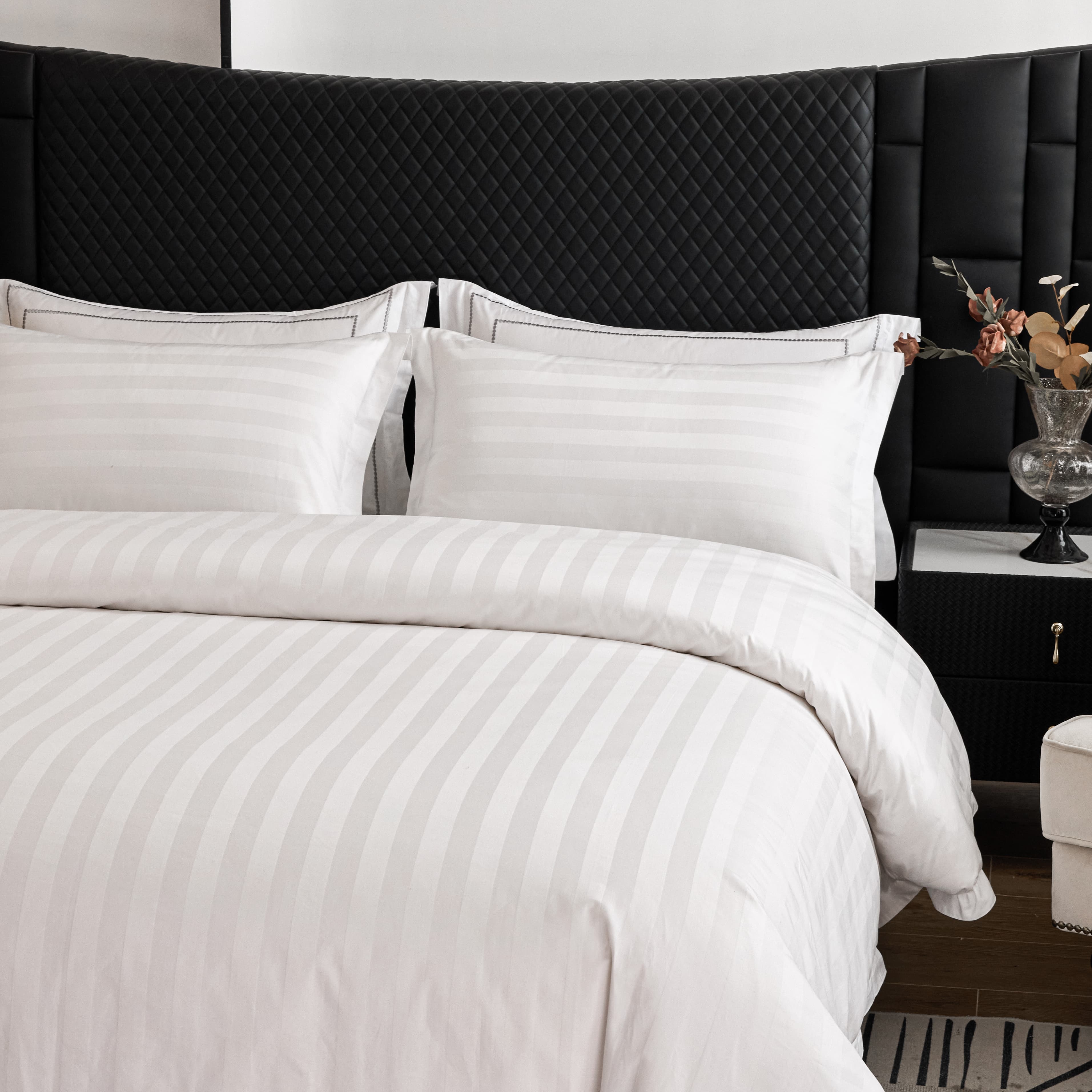 Wholesale Hotel Satin White Satin Cotton Full Size Bedding Sets