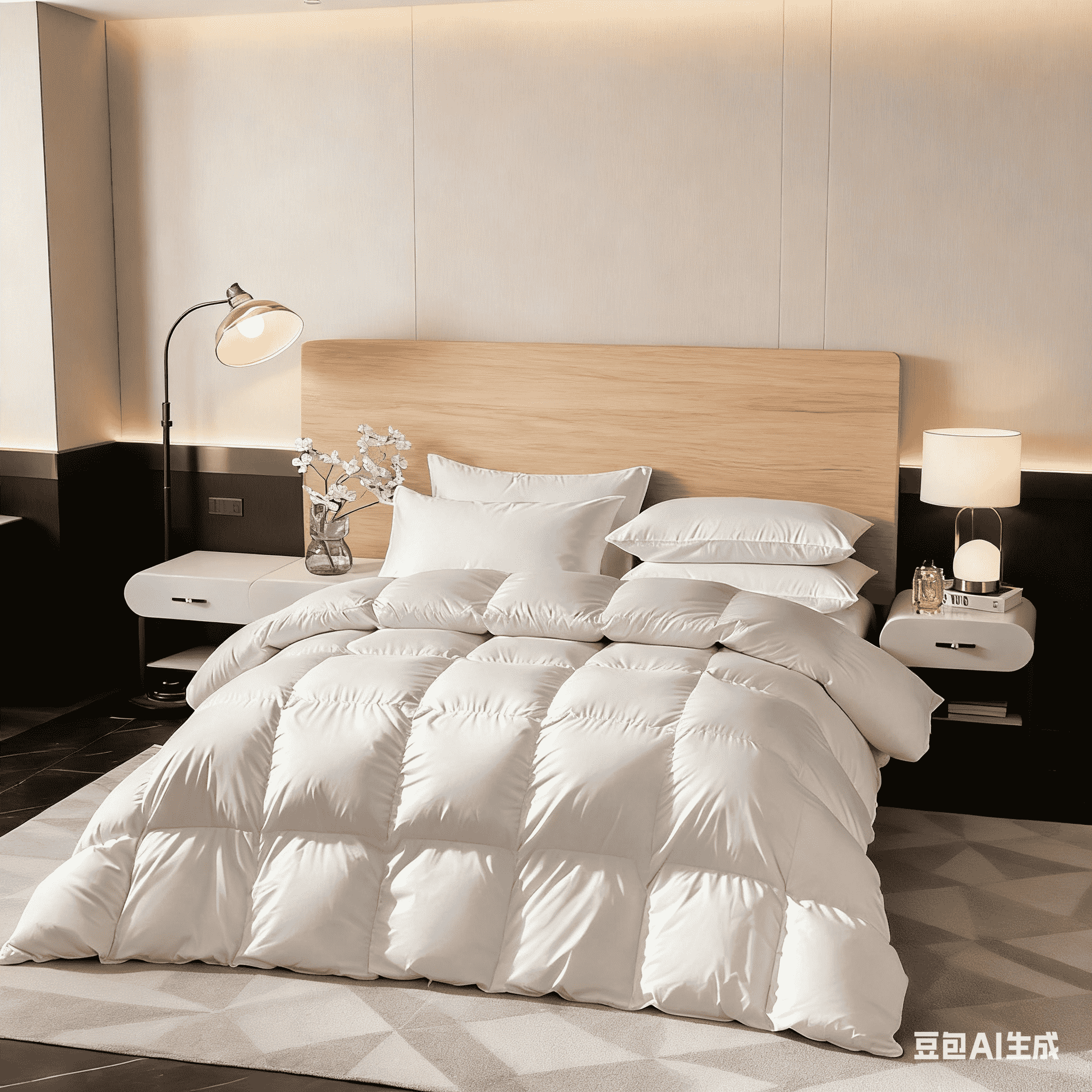 Lihaoju Down Duvet High Quality Supply Hotel Bedroom White Filling Duvet 100% Cotton Quilted Duvet