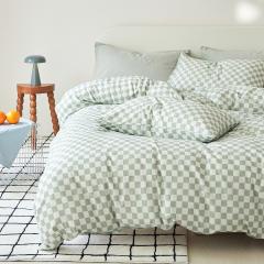 60S 100% Cotton twill chessboard-format printed Bedding Set