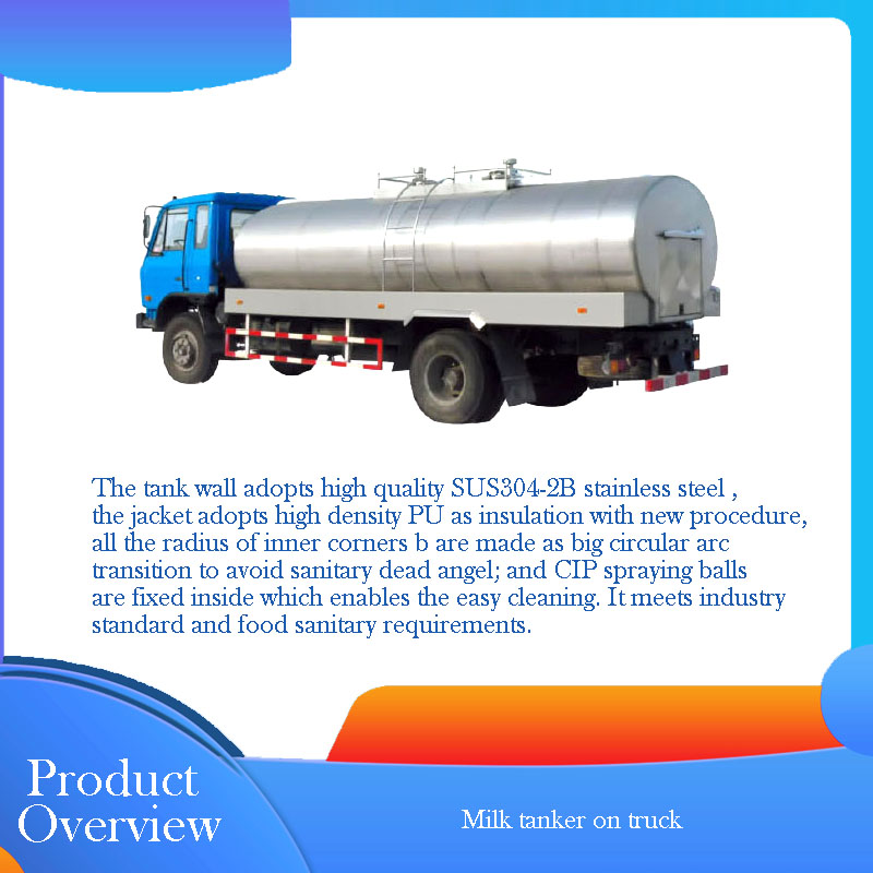 Milk tanker on truck
