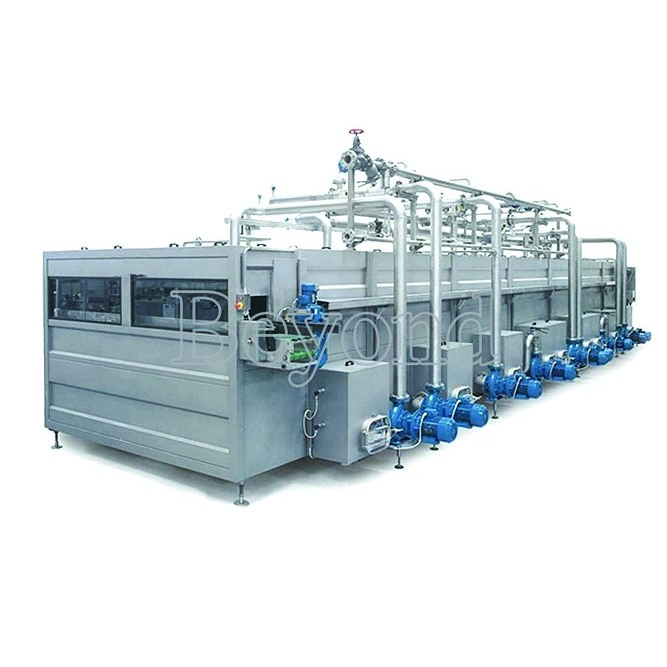 Continuously spraying type pasteurization and cooling tunnel