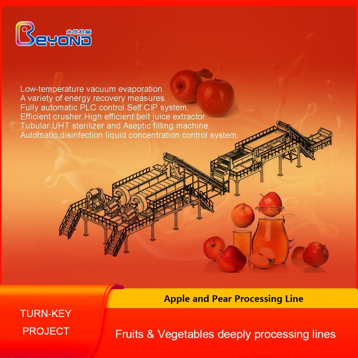 Línea de procesamiento de manzanas y peras