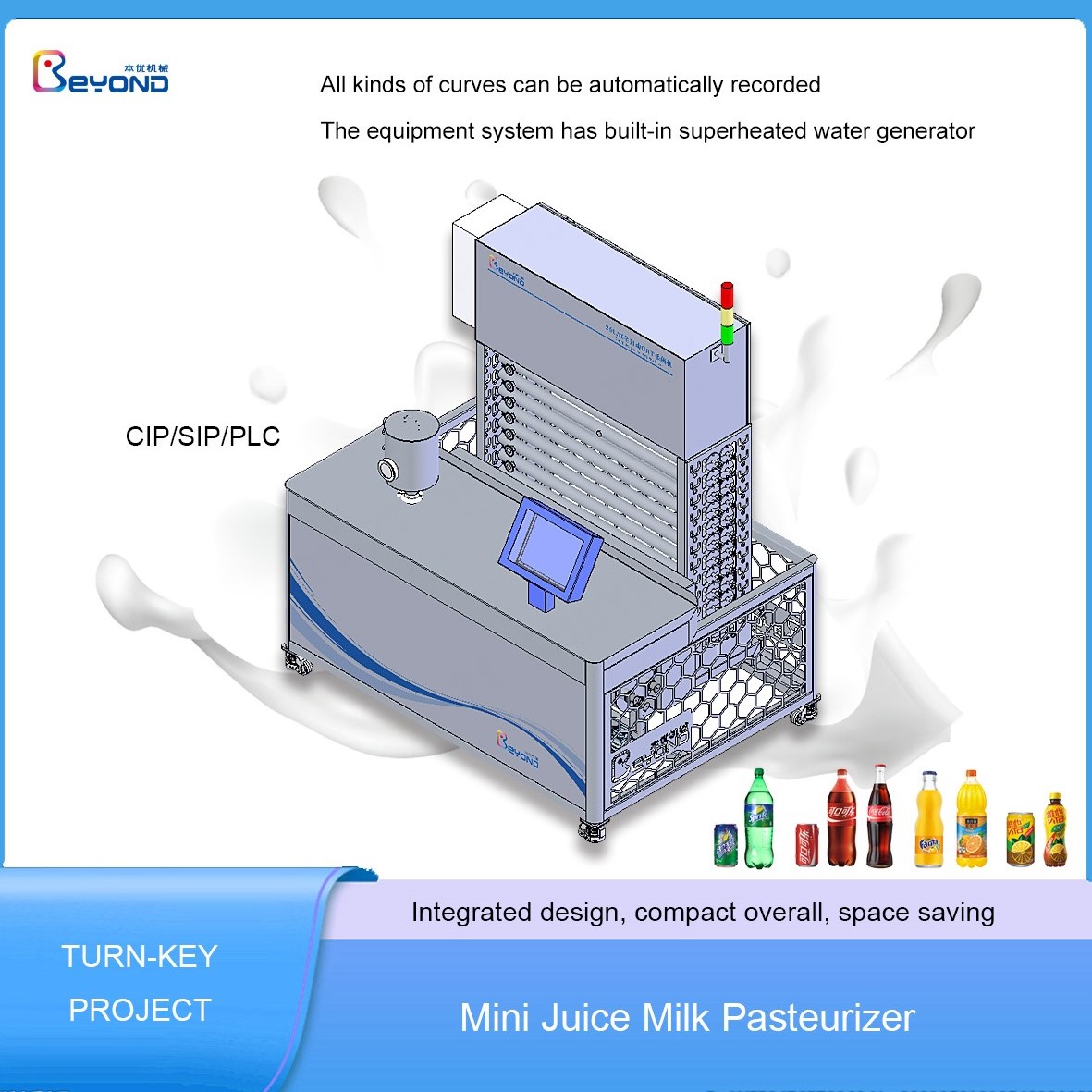Mini esterilizador pasteurizado de leche de jugo