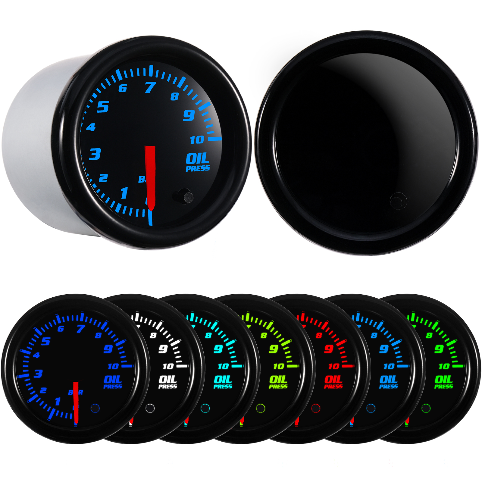 Tinted 7 Colour Oil Press Gauge