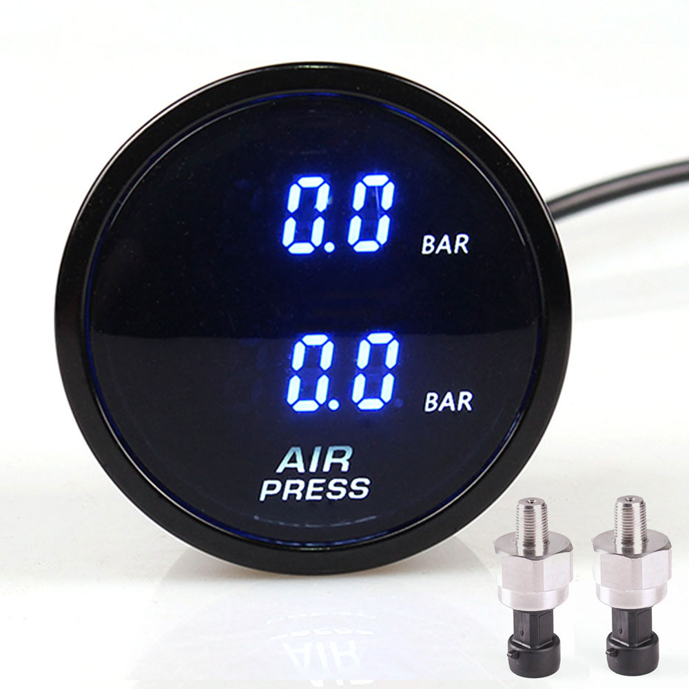 Blue Dual Digital Air Pressure Gauge(Bar)