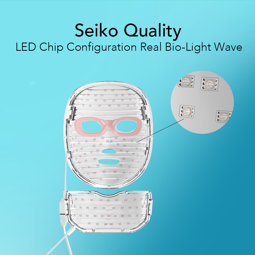 Mặt nạ điều trị ánh sáng LED không dây 7 màu OstarBeauty với cổ