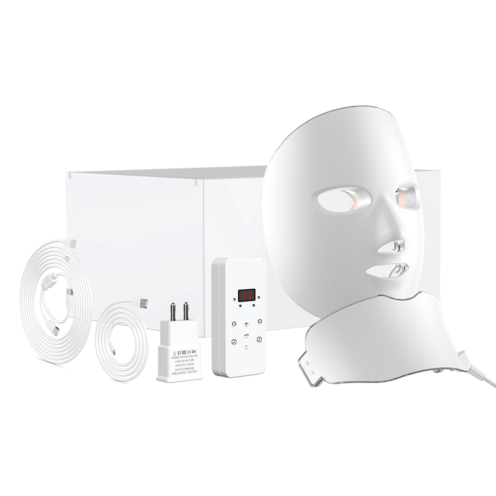 Mặt nạ điều trị ánh sáng LED không dây 7 màu OstarBeauty với cổ