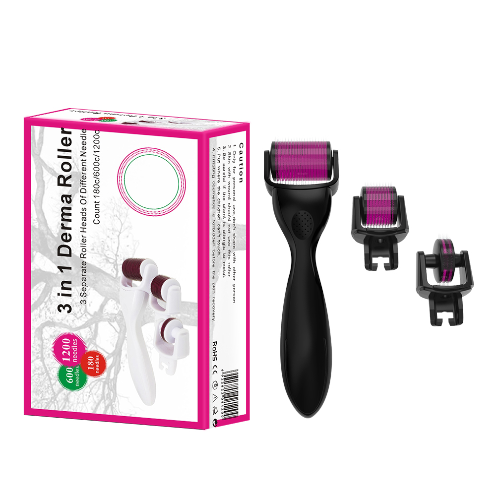 Kit de rouleau Derma 3 en 1 pour dispositifs de traitement de la peau des yeux, du visage et du corps