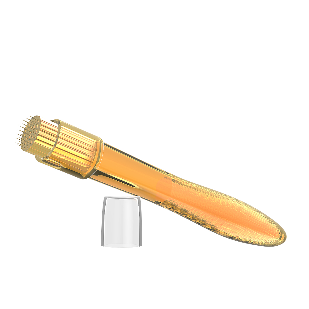 Titanium Golden 35 Aiguilles Derma Stamp Skin Needling Derma Roller Pour Les Yeux