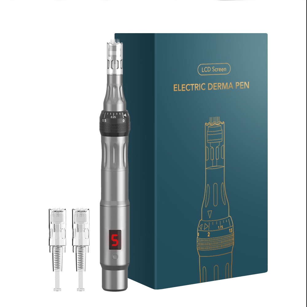 Bút tăng cường da Microneedling Derma Skin Boosting Pen với 9 12 24 36 42 Nano 5D Crystal Diamond Tips LCD