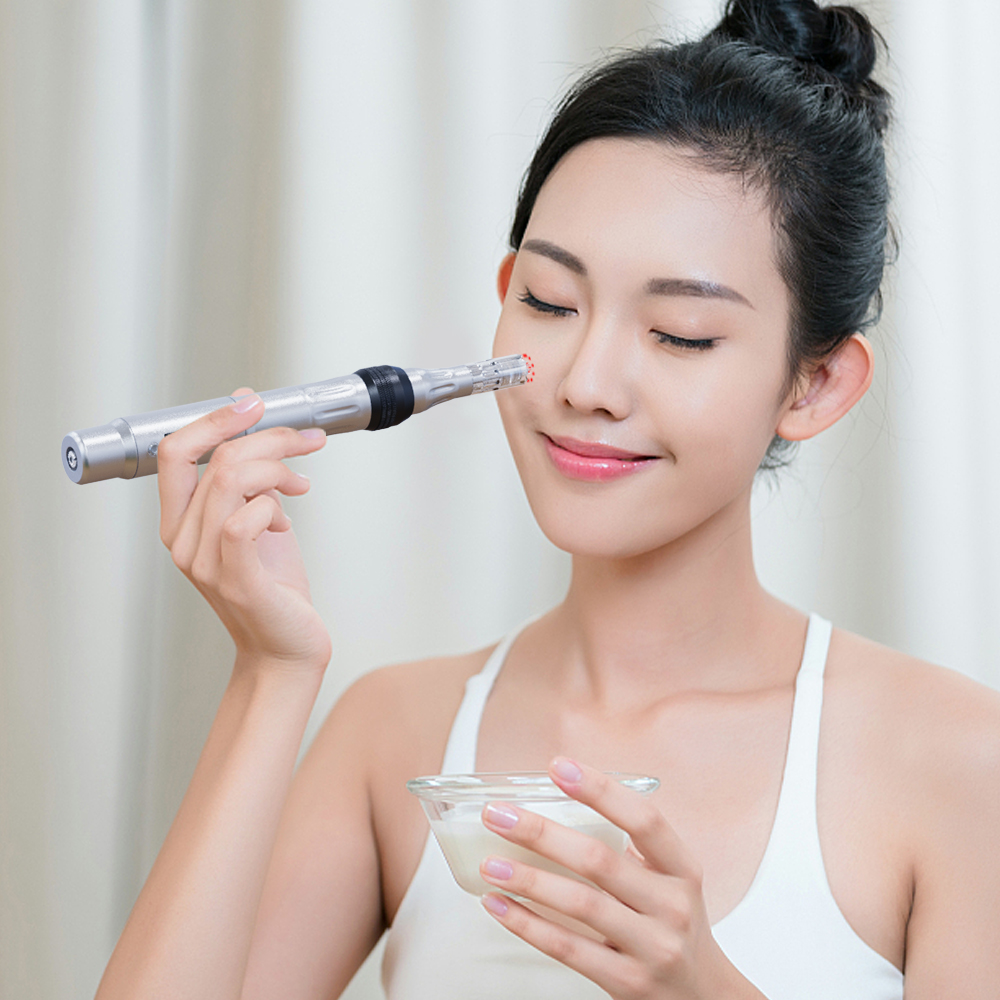 Bút tăng cường da Microneedling Derma Skin Boosting Pen với 9 12 24 36 42 Nano 5D Crystal Diamond Tips LCD