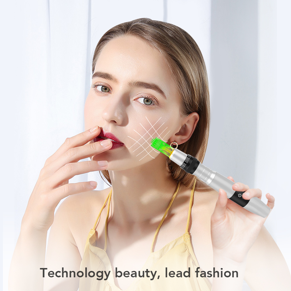 Thiết bị Microneedling Nguồn điện 3 Pin Bút tăng cường da Đèn LED Therapy