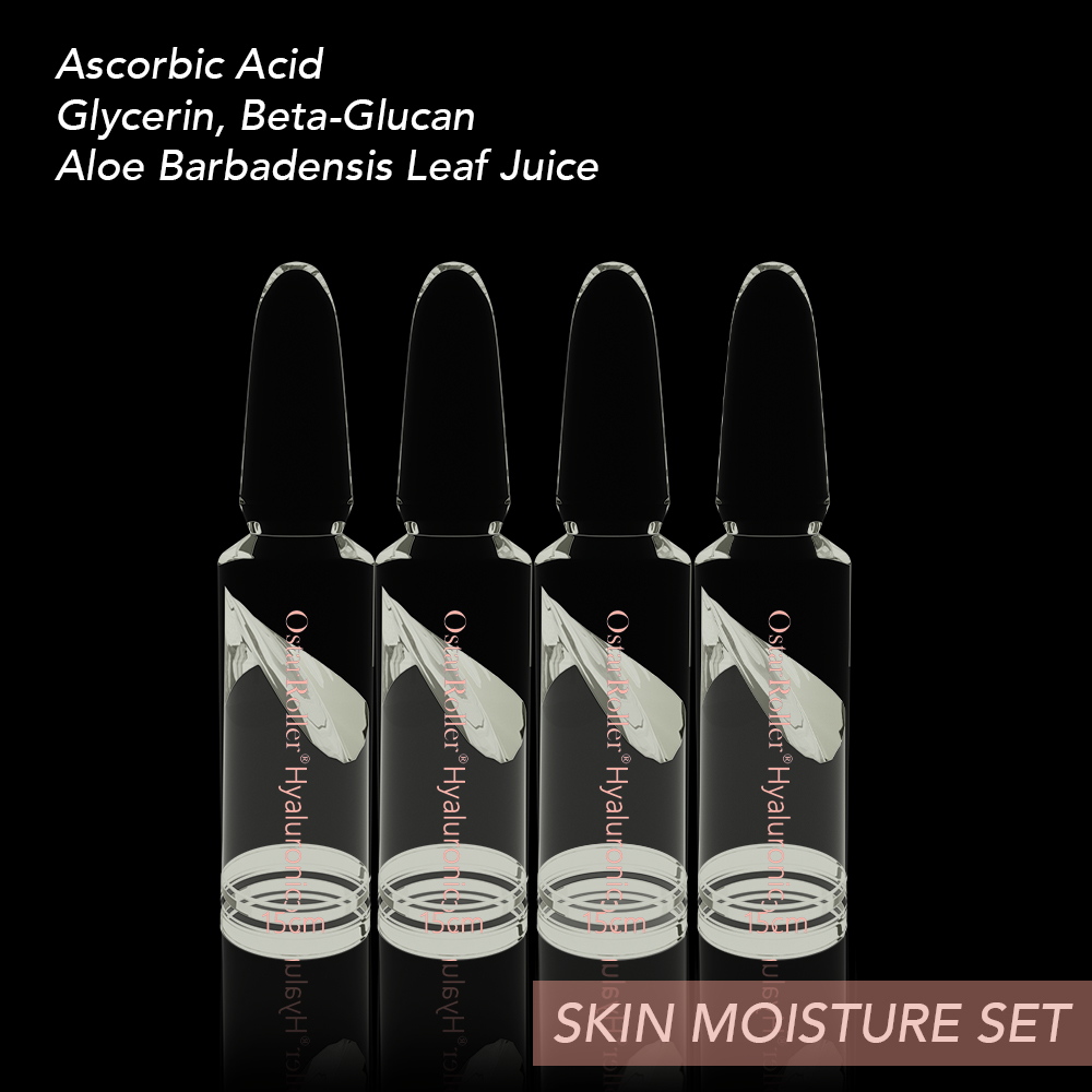 Nouvel ensemble de rouleaux derma à micro-aiguilles avec sérum d'acide hyaluronique hydratant