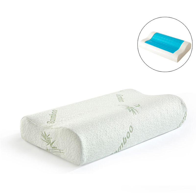 Memory foam wave shape pillow with cool gel