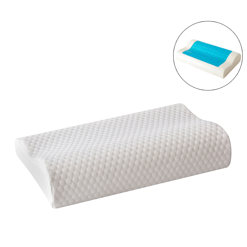 Memory foam wave shape pillow with cool gel