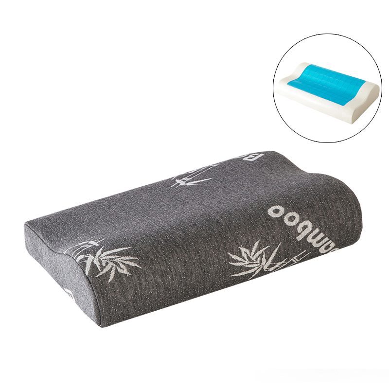 Memory foam wave shape pillow with cool gel