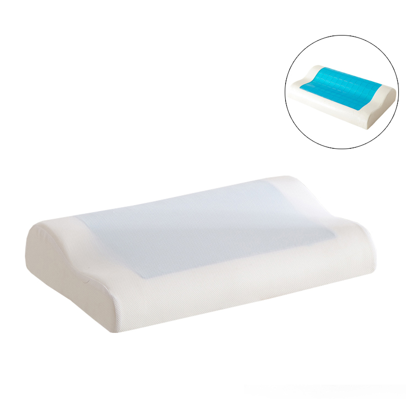 Memory foam wave shape pillow with cool gel