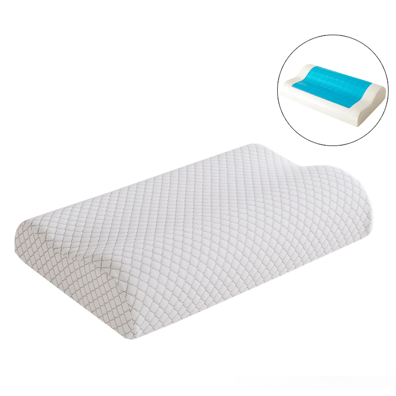 Memory foam wave shape pillow with cool gel