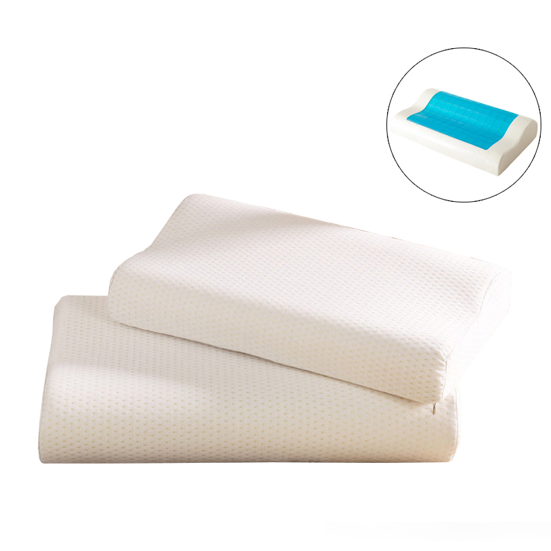 Memory foam wave shape pillow with cool gel