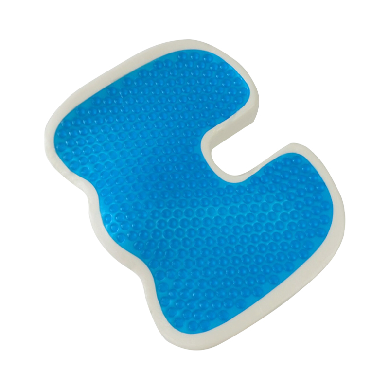 Memory foam seat cushion with cool gel -short plush cover