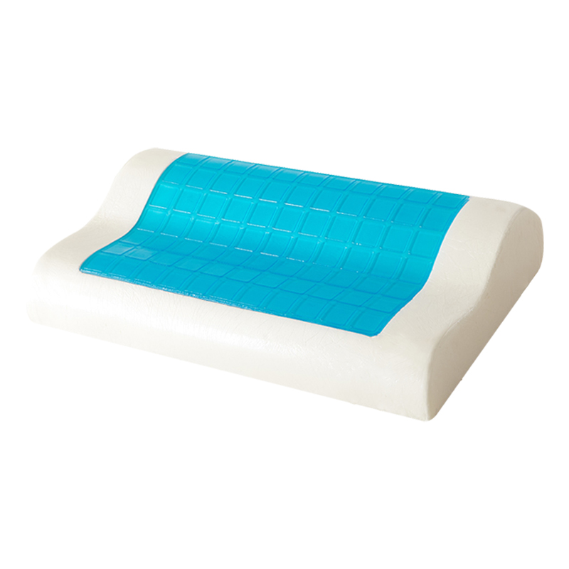 Memory foam wave shape pillow with cool gel