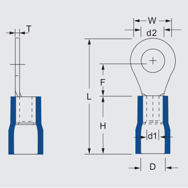 Vinyl-Insulated Ring Terminals Easy Entry