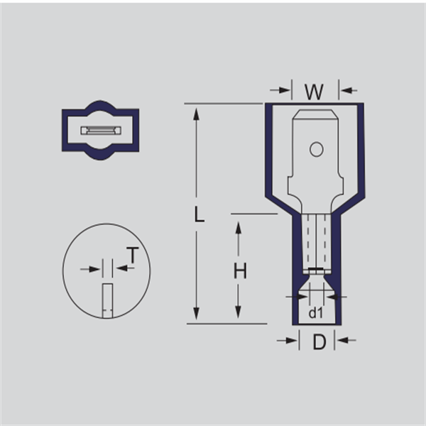 Nylon-Fully Insulated Male Quick Disconnects A