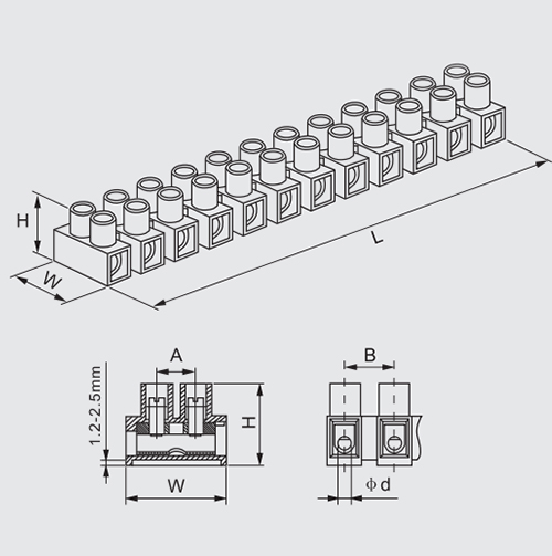 H Type Terminal Block (12 Pole)