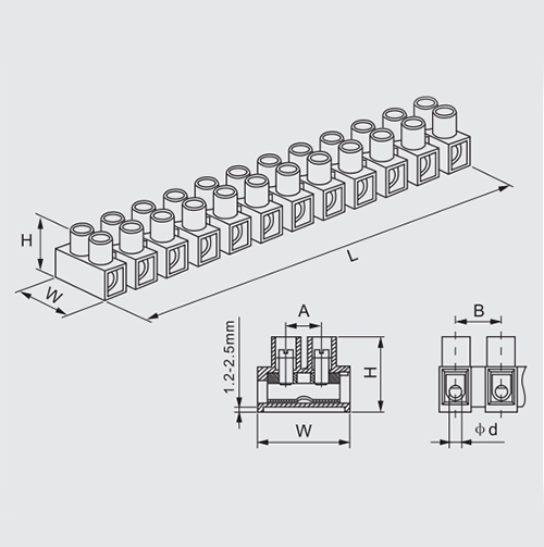 H-N Type Terminal Block (12 Pole)