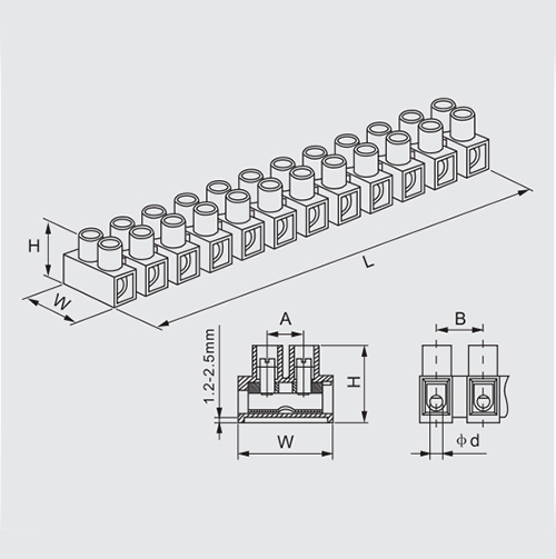 H-E Type Terminal Block (VDE Standard) (12 Pole)