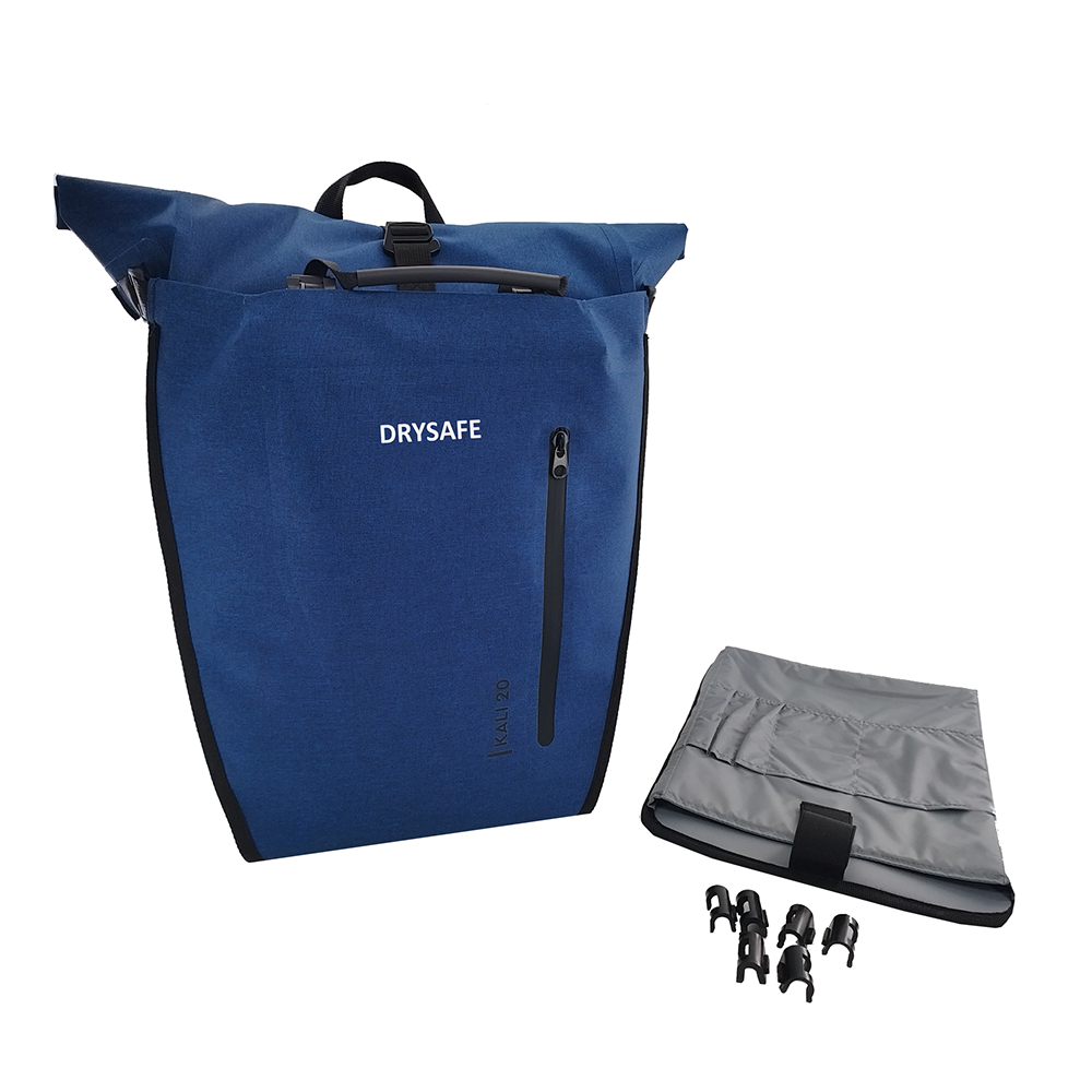 DRYSAFE 20L Waterproof Bike Pannier Bag Backpack, Bike Rear Rack Bag with Back Reflective Strip Bicycle Pannier for Cycling Traveling Commuting