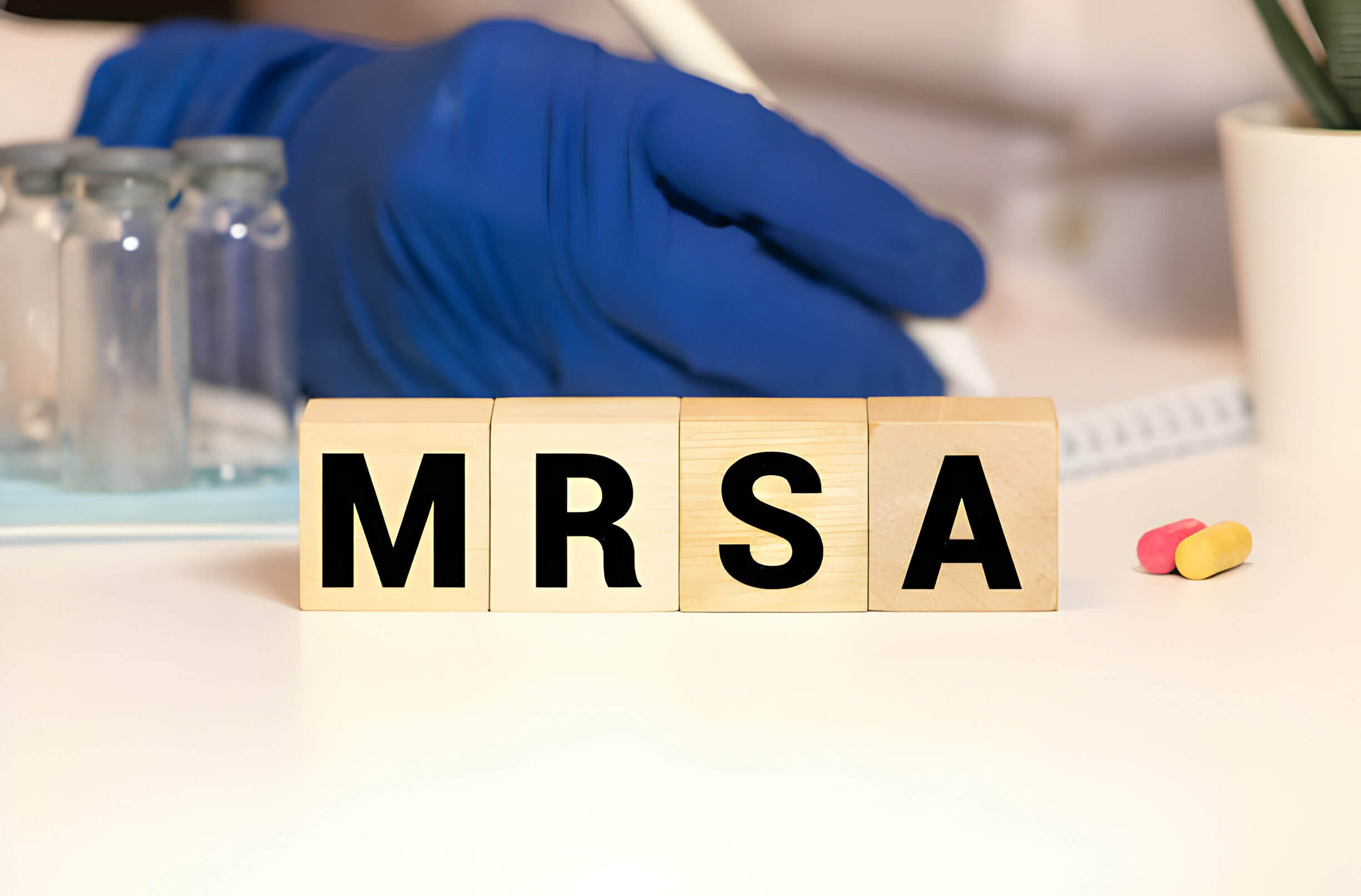 MRSA Methicillin-Resistant Staphylococcus Aureus Infection Medicine Concept