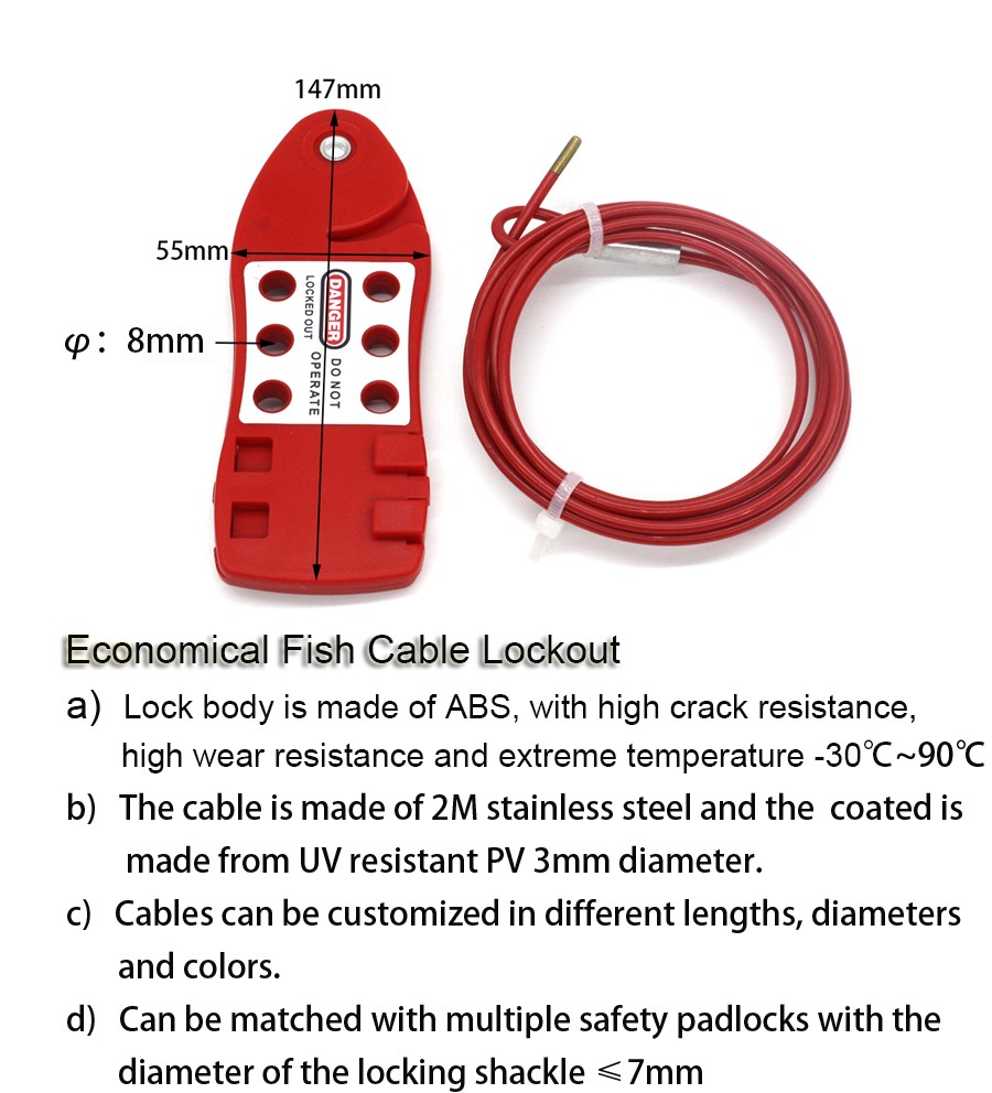 Loto Device Fish Shaped Cable Lockout,AZLSL05