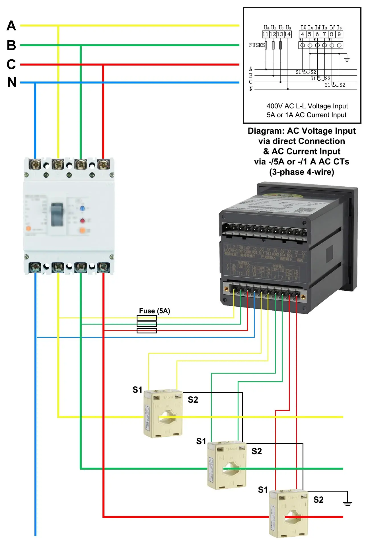 AMC72L-E4/KC AC 3 Phase Multi-Function Energy Meter company | Acrel Co ...