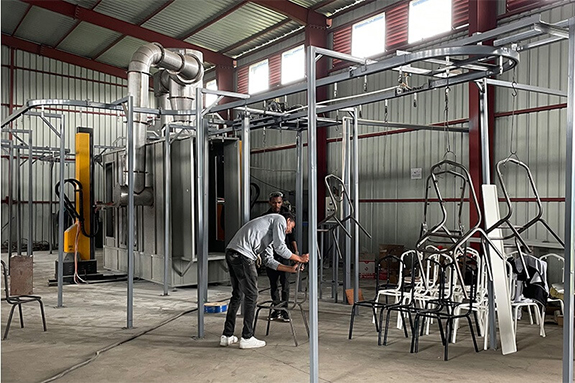powder coating line for chairs