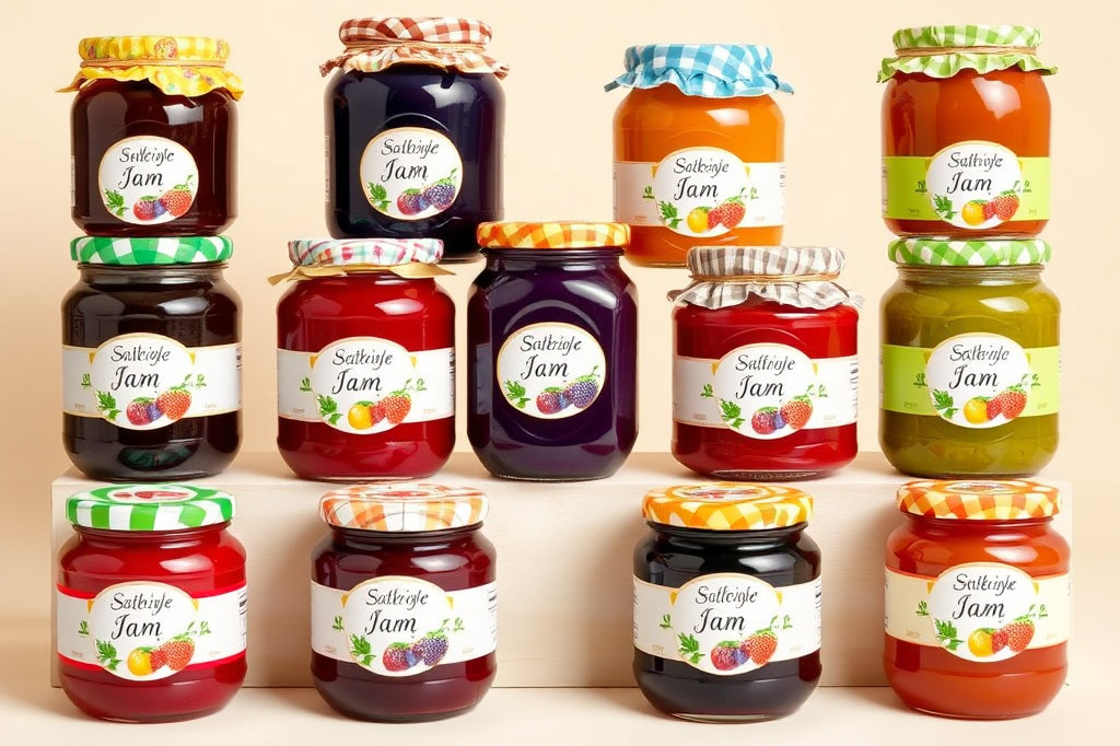 Various jam packaging displays