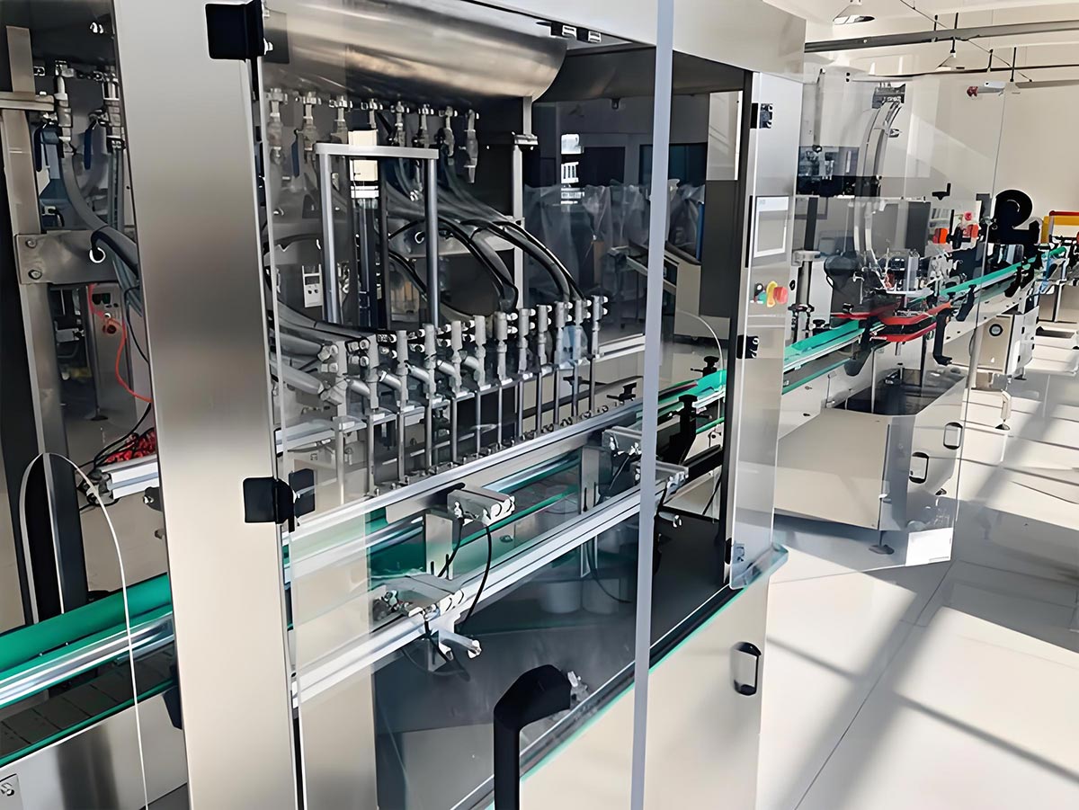 Side view of production line