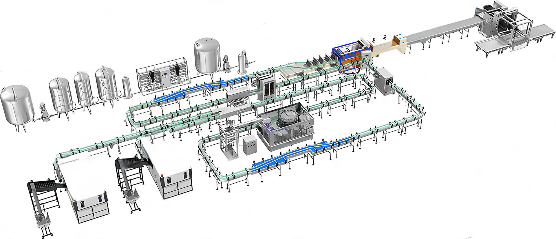 Beverage filling machine line