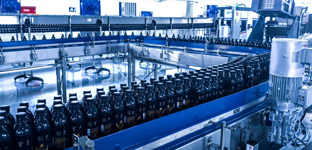 Beverage filling machine finished product display