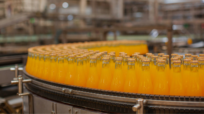 Overflow filling production line finished product