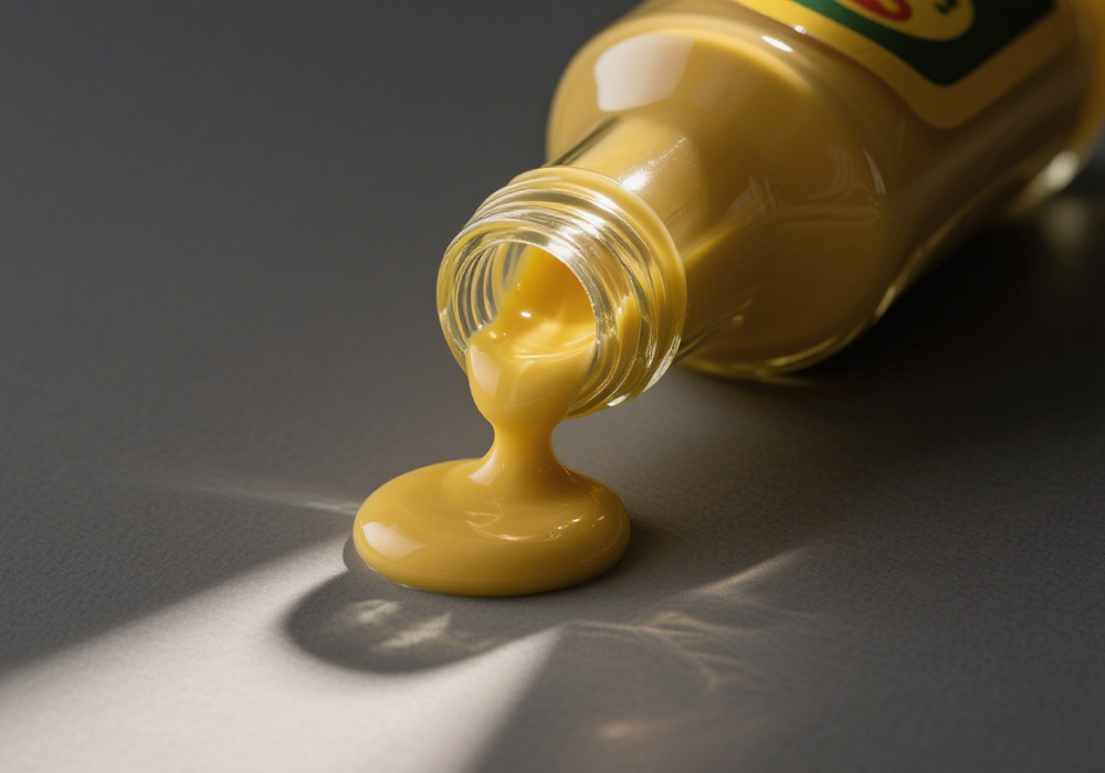 Mayonnaise on the floor.