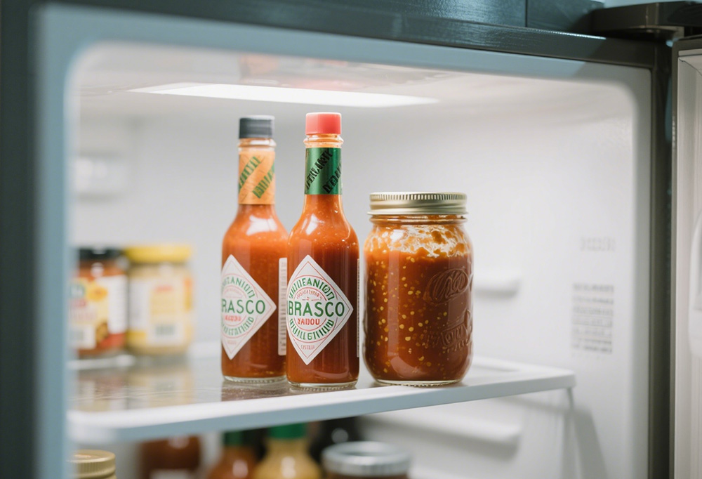 hot sauce stored in the fridge