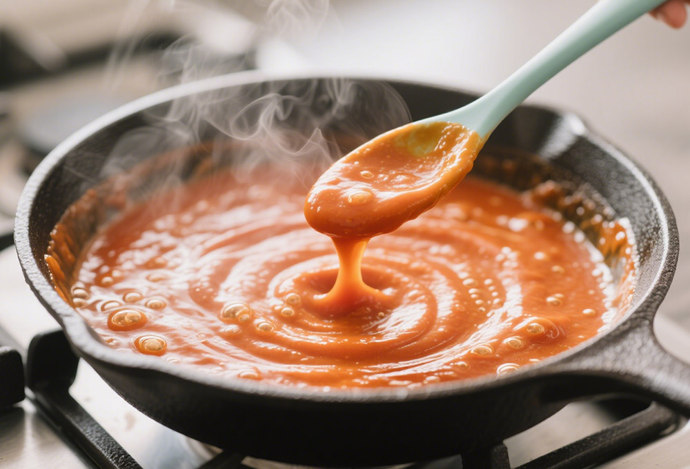 boiling cream tomato sauce